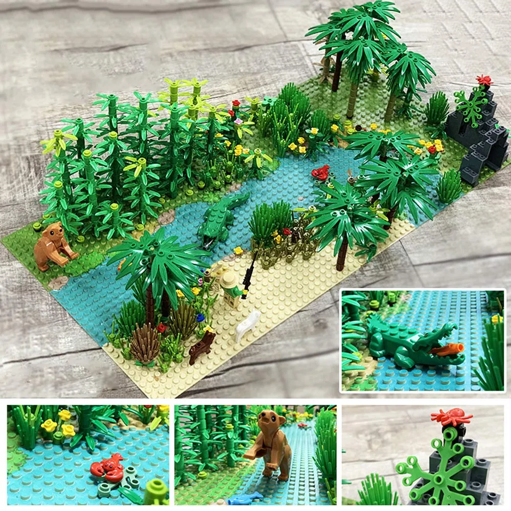 Amazon.com: RCOMG Juguete de bloques de construcción de selva tropical, jardín parque ladrillos forestales, accesorios plantas, animales, árboles, flores, kit de construcción (con 2 placas base de 10 x 10 pulgadas), compatible Amazon.com: RCOMG Juguete de bloques de construcción de selva tropical, jardín parque ladrillos forestales, accesorios plantas, animales, árboles, flores, kit de construcción (con 2 placas base de 10 x 10 pulgadas), compatible