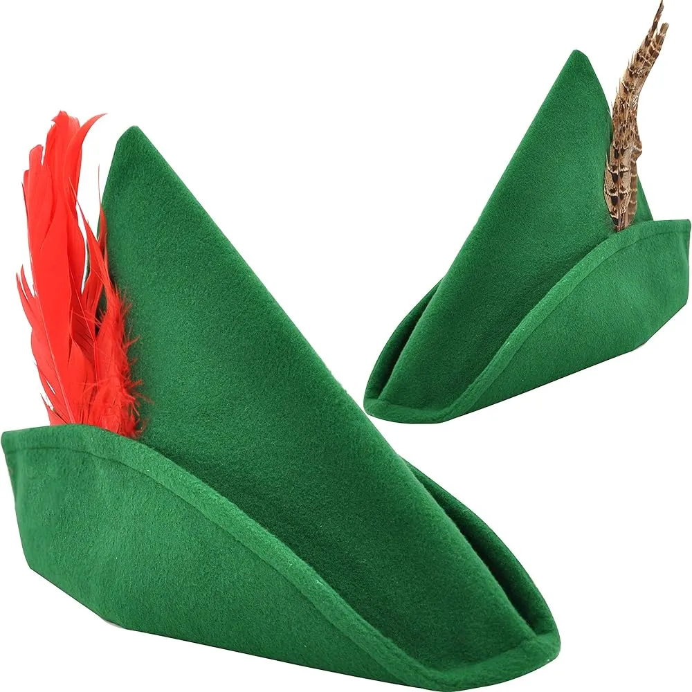 Amazon.com: Spooktacular Creations 2 sombreros de fieltro para Halloween  con plumas, sombrero alpino para fiesta, sombrero, sombrero alemán, sombrero  tirolés verde, recuerdo de fiesta de disfraces de Halloween, talla única  para adultos,