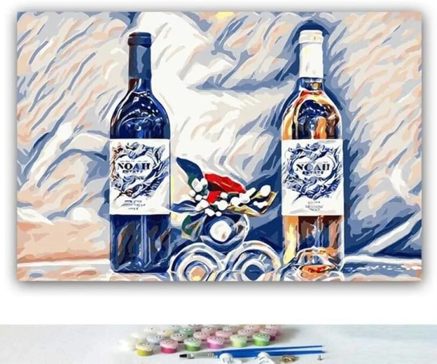 Amazon.com: Yqgdss - Botellas de vino tinto para colorear con imágenes azules, kits únicos, arte de pared, dibujo, pintado a mano, pintura al óleo digital por números, impreso, lienzo de regalo, marco Amazon.com: Yqgdss - Botellas de vino tinto para colorear con imágenes azules, kits únicos, arte de pared, dibujo, pintado a mano, pintura al óleo digital por números, impreso, lienzo de regalo, marco