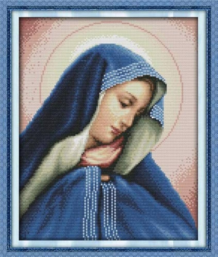 Amazon.com: Zamtac todo tipo de Virgen María Ecológico algodón Cross Stitch  kits 14CT claro Impreso DIY decoración de boda para el hogar - (Color:  R629, Tamaño: Otro, Tela de punto de cruz