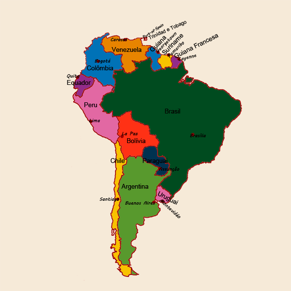 América do Sul: Divisão Política - Educação - UOL Educação América do Sul: Divisão Política - Educação - UOL Educação