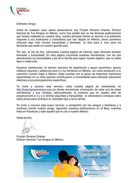 Tus Amigos en México No estás lejos, no estás sólo - Nuestras ... Tus Amigos en México No estás lejos, no estás sólo - Nuestras ...