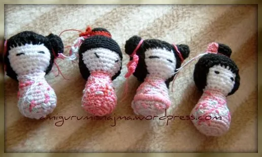 amigurumi crochet ganchillo kokeshi geisha | Labores de Najma