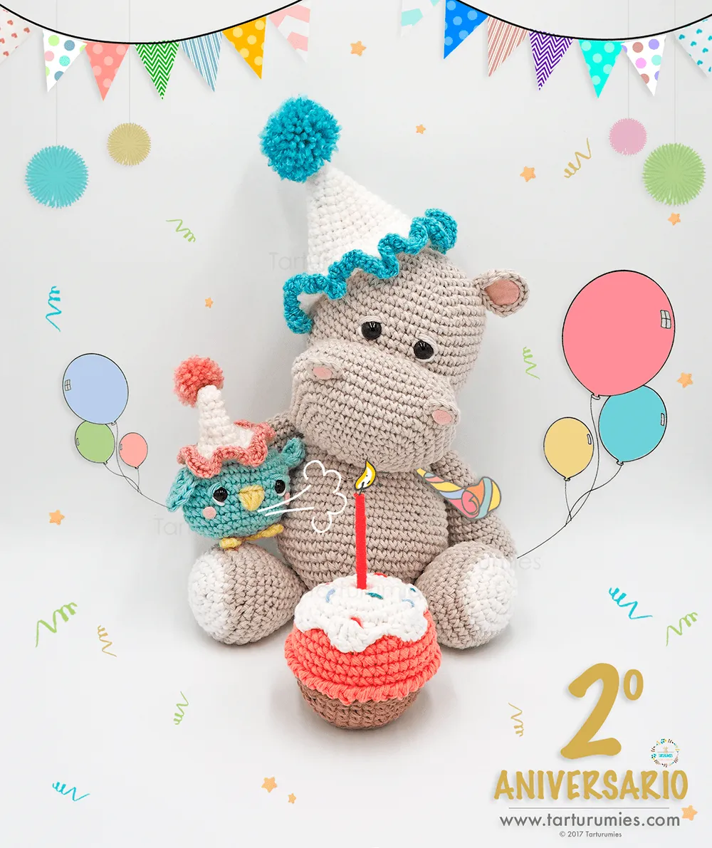 Amigurumi Patrón: El hipopótamo Melman y su amigo Pi - Tarturumies Amigurumi Patrón: El hipopótamo Melman y su amigo Pi - Tarturumies