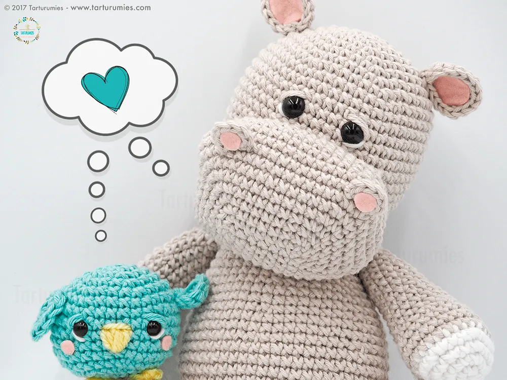 Amigurumi Patrón: El hipopótamo Melman y su amigo Pi - Tarturumies Amigurumi Patrón: El hipopótamo Melman y su amigo Pi - Tarturumies
