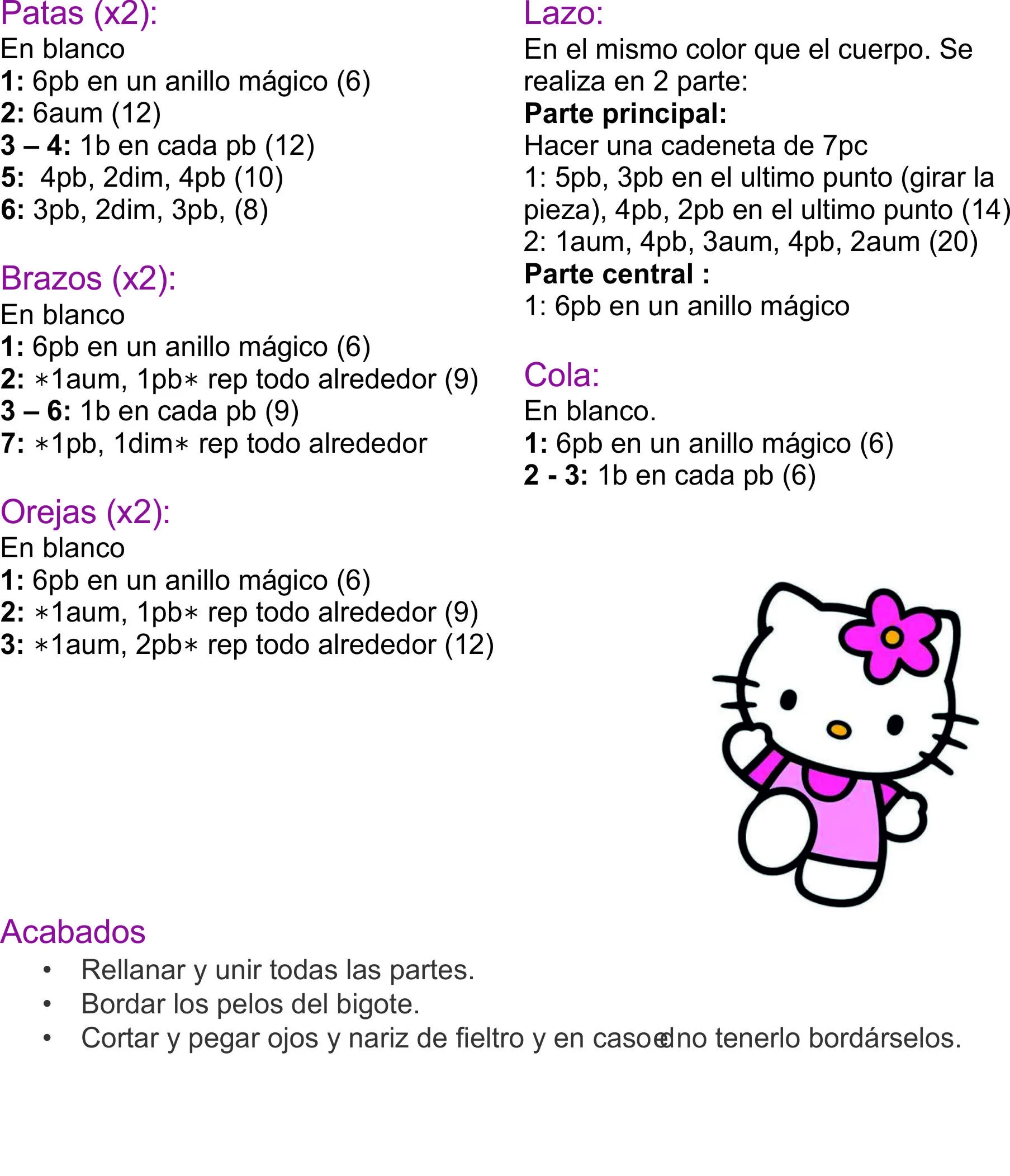 AMIGURUMIS: MINI HELLO KITTY paso a paso « Variasmanualidades's Blog