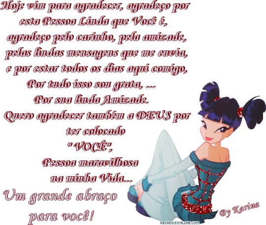 Hoje vim para agradecer, agradeço por esta pessoa linda que você é ... Hoje vim para agradecer, agradeço por esta pessoa linda que você é ...