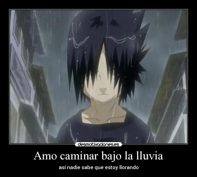 Anime llorando bajo la lluvia - Imagui