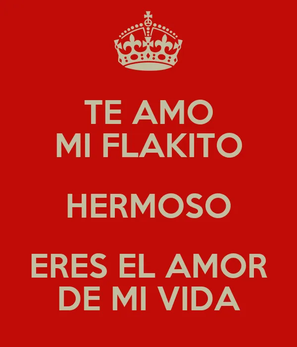 TE AMO MI FLAKITO HERMOSO ERES EL AMOR DE MI VIDA - KEEP CALM AND ...