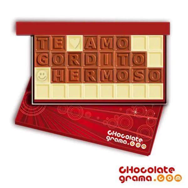 Te amo gordito hermoso, letras de chocolate de leche | Regalos ... Te amo gordito hermoso, letras de chocolate de leche | Regalos ...