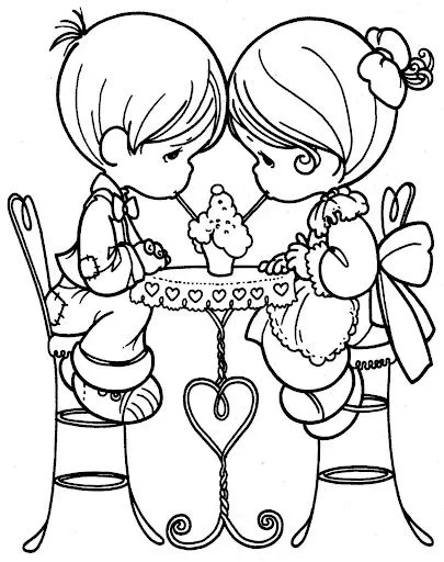 Dibujos para colorear Precious Moments de amor - Imagui