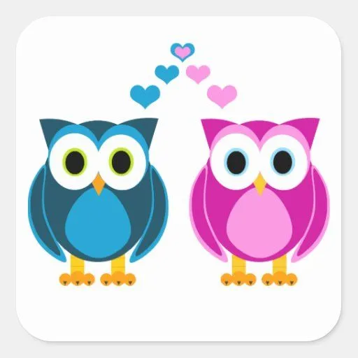 Amor verdadero - dibujo animado del búho pegatina cuadrada | Zazzle Amor verdadero - dibujo animado del búho pegatina cuadrada | Zazzle