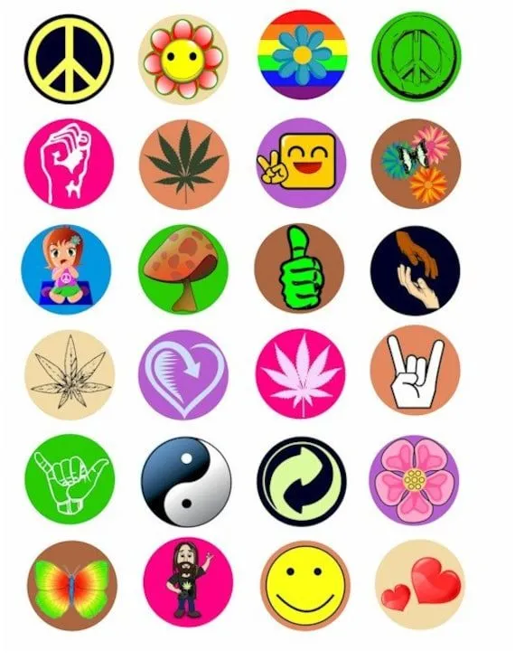 amor flores armonía hippie símbolos signos por DigitalGraphicsShop