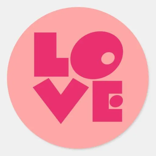 AMOR en letras de molde grandes Pegatina Redonda | Zazzle AMOR en letras de molde grandes Pegatina Redonda | Zazzle
