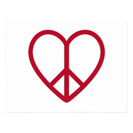 Amor y paz, corazón rojo con el signo de la paz postal | Zazzle Amor y paz, corazón rojo con el signo de la paz postal | Zazzle