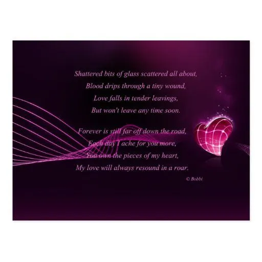 Amor roto tarjeta postal de Zazzle.