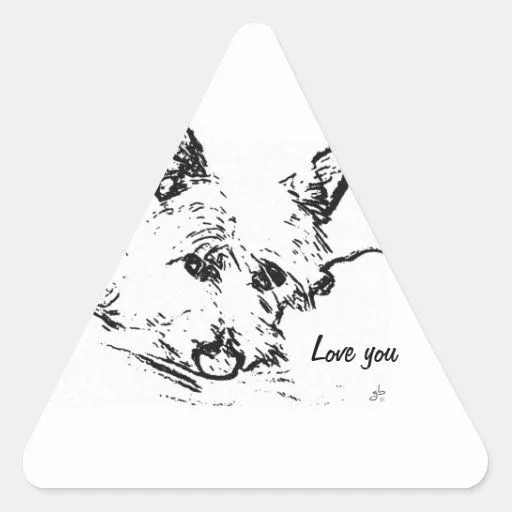 Amor de Westies, dibujo blanco y negro Calcomania De Trianguladas ... Amor de Westies, dibujo blanco y negro Calcomania De Trianguladas ...