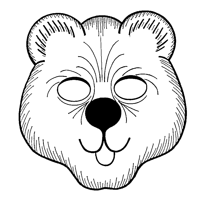 Ampliar máscara de oso para colorear