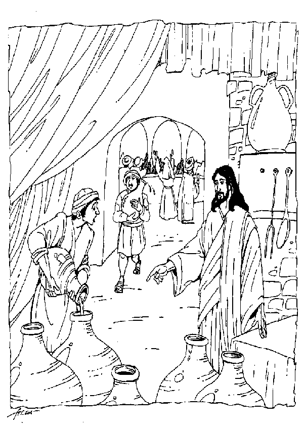 Ana de Austria Religión: Las bodas de Caná. Dibujo para colorear. NT Ana de Austria Religión: Las bodas de Caná. Dibujo para colorear. NT
