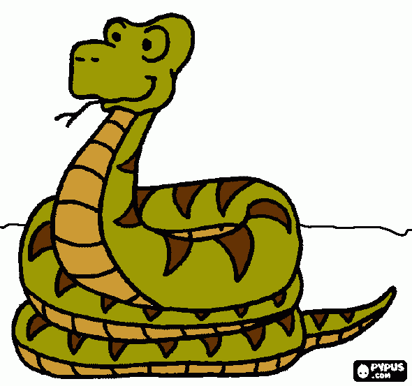 anaconda para colorear, anaconda para imprimir