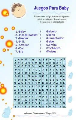 Anamar Invitaciones: Juego para Baby