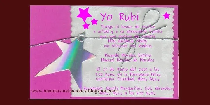 Anamar Invitaciones: Quince Años