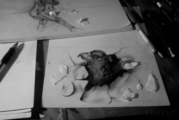 Dibujo tridimensional facil a lapiz - Imagui
