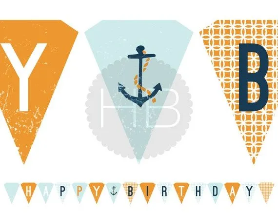 Ancla náutica Feliz cumpleaños Banner Banner de por honeybash