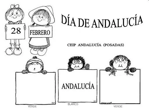 EL DIA DE ANDALUCIA DIBUJOS PARA PINTAR