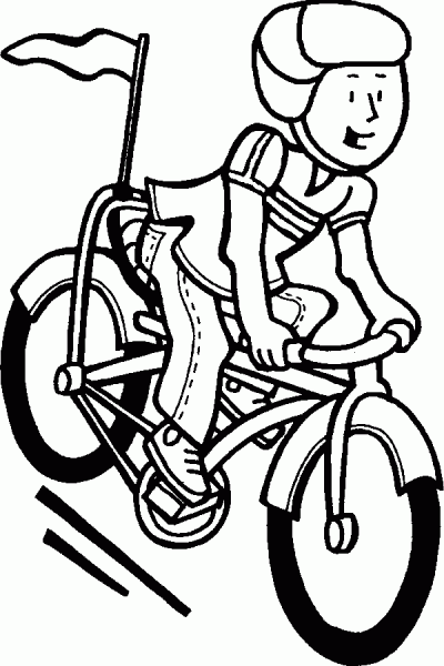 Niño en bicicleta para colorear - Imagui