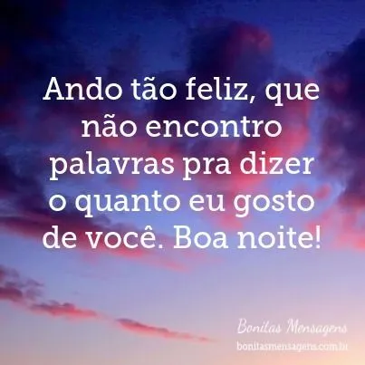 Ando tão feliz, que não encontro palavras pra dizer o quanto eu ...