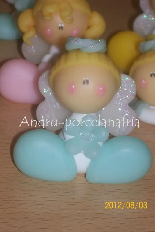 Andru Porcelana Fría: Angelitos florcitas Bautismo Souvenir Andru Porcelana Fría: Angelitos florcitas Bautismo Souvenir