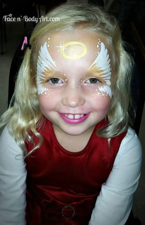 Angel face painting# by shawna del real | Christmas face painting, Face  painting designs, Face painting