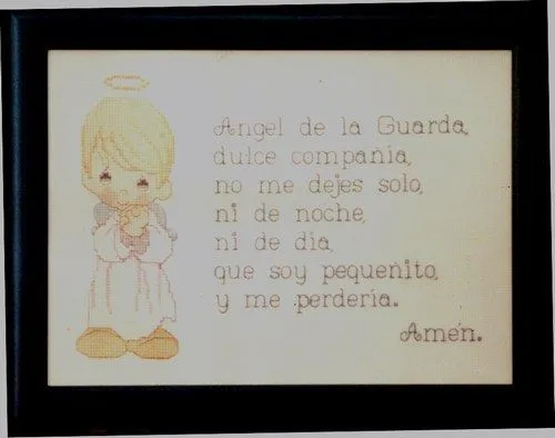 Angel de la Guarda bordado en punto de cruz | Cross stitch ...