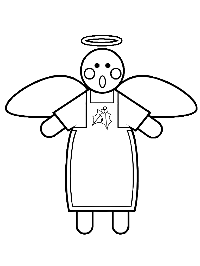 Angel de Navidad para colorear