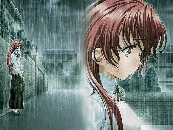Anime llorando bajo la lluvia - Imagui