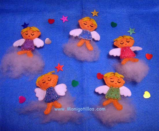 Ángeles de fieltro para Navidad - Imagui