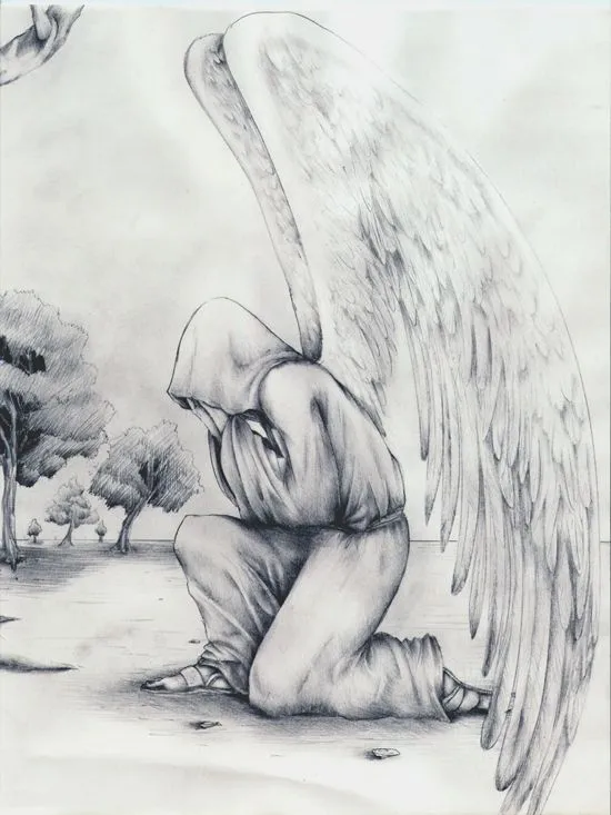 Dibujo de ángeles a lápiz - Imagui