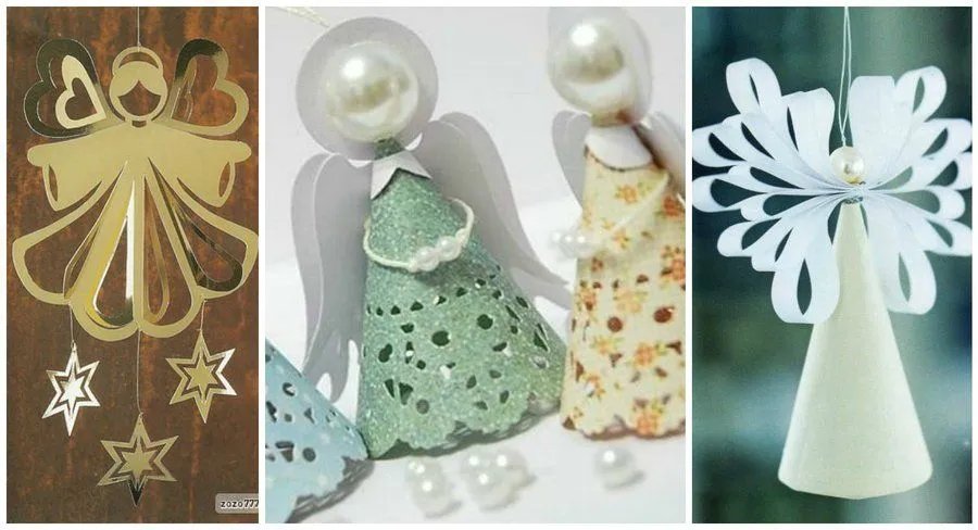 Ángeles de papel moldes y paso a paso | Manualidades Ángeles de papel moldes y paso a paso | Manualidades