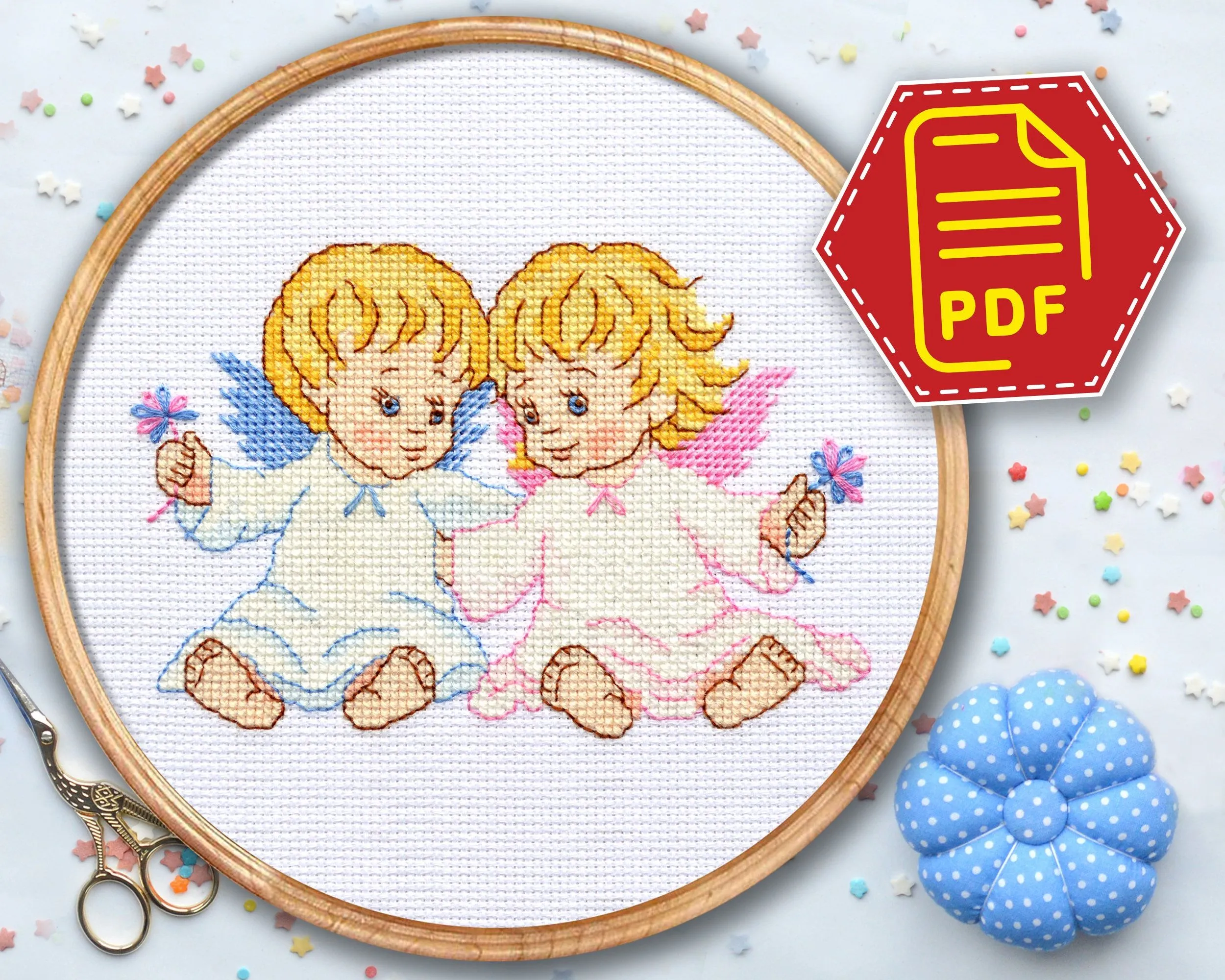 Ángeles patron bordado punto cruz para niños Descargar en PDF - Etsy España Ángeles patron bordado punto cruz para niños Descargar en PDF - Etsy España