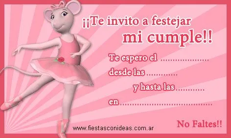 Angelina Ballerina - Tarjetas de cumpleaños para imprimir ... Angelina Ballerina - Tarjetas de cumpleaños para imprimir ...