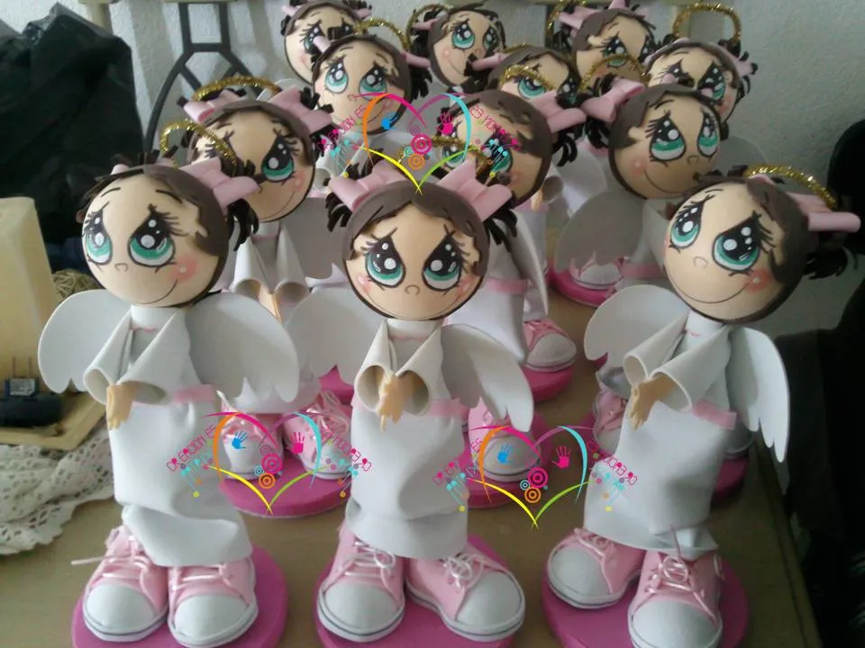 Angelitos y angelitas fofuchas para bautizos Angelitos y angelitas fofuchas para bautizos