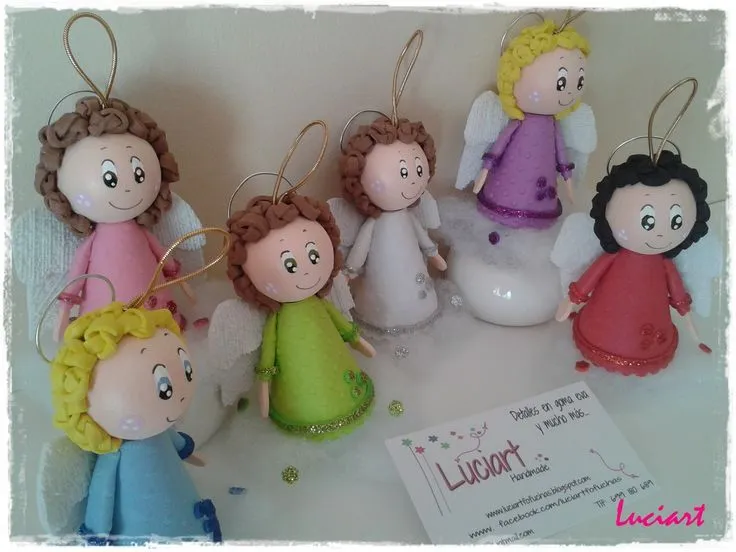 Angelitos para colgar. Realizado por Luciart www.facebook.com ... Angelitos para colgar. Realizado por Luciart www.facebook.com ...