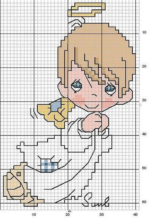 punto de cruz angelitos (3) | Aprender manualidades es facilisimo. punto de cruz angelitos (3) | Aprender manualidades es facilisimo.
