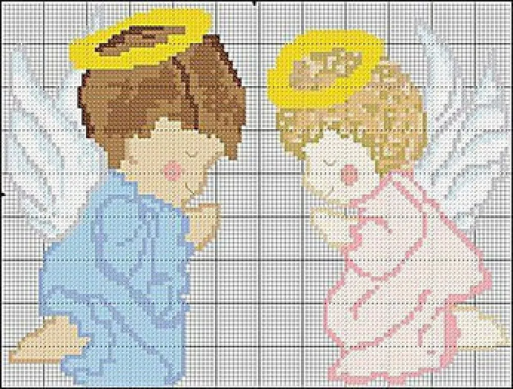 punto de cruz angelitos (3) | Aprender manualidades es facilisimo. punto de cruz angelitos (3) | Aprender manualidades es facilisimo.