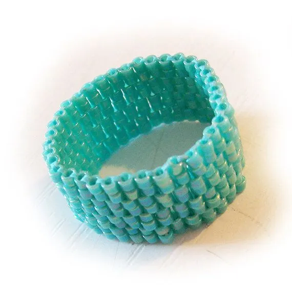Anillo Ancho Bolitas de Cristal Turquesa | Dicope Bisuteria Tienda Anillo Ancho Bolitas de Cristal Turquesa | Dicope Bisuteria Tienda