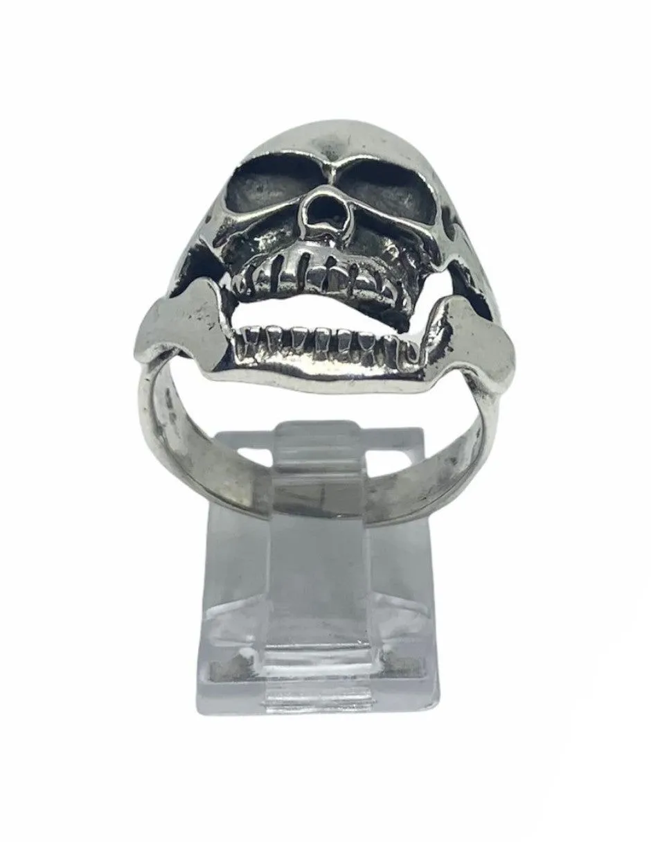 ANILLO CALAVERA MANDIBULA MOVIBLE – Plata Clara´f