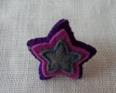 Anillo Estrella morado-rosa-gris