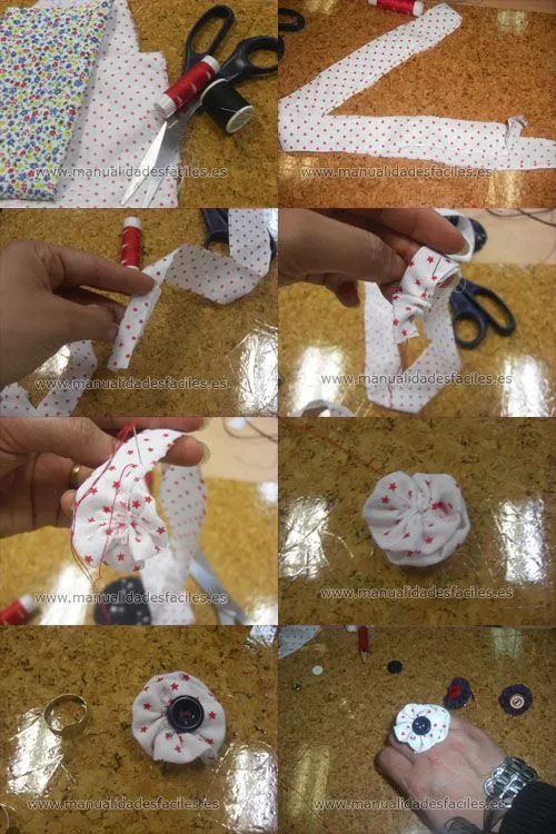 Anillo flor de tela | Manualidades faciles