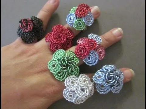 ANILLOS DE ALAMBRE EN FORMA DE FLOR - YouTube ANILLOS DE ALAMBRE EN FORMA DE FLOR - YouTube